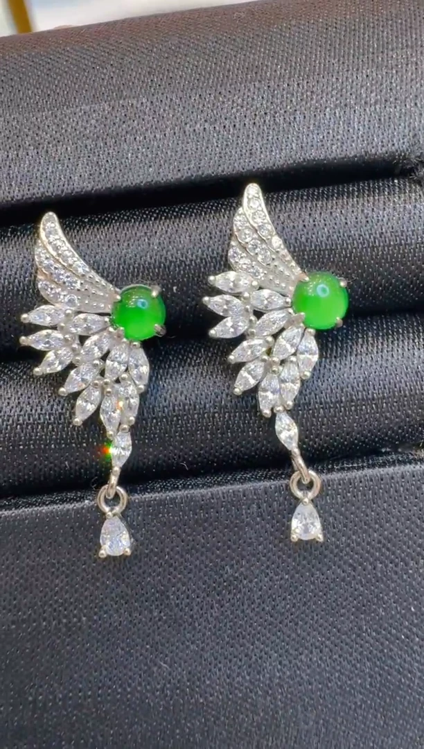 银S925镶嵌翡翠耳饰多样性团购发一件