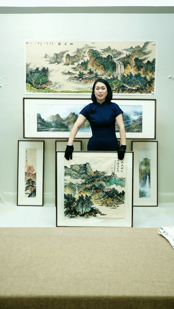 88*88唐鹏高手绘山水带框