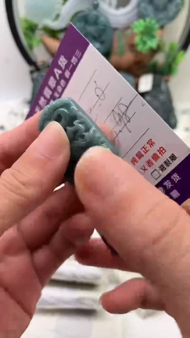 翡翠未镶嵌颈饰培****?龙牌