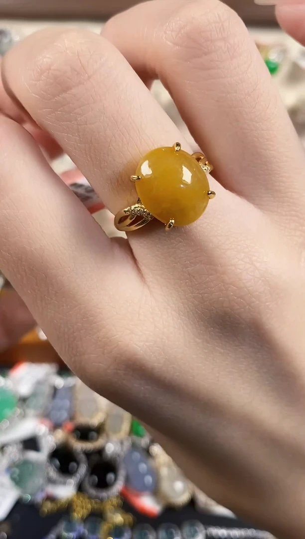 银S925镶嵌戒指翡翠 天然A货翡翠41