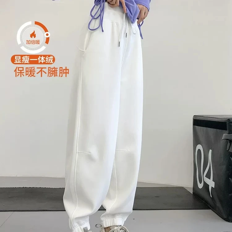 2025秋冬加绒加厚运动长裤女卫裤美臀韩版lulu同款休闲裤