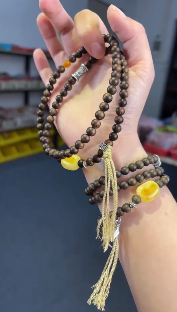 手链蜜蜡未镶嵌种植绿奇楠沉香蜜蜡【轻羽锁骨链】多样性发其一