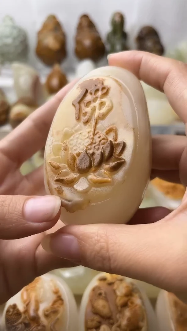 石材方解石棉纹正常不退换莲花