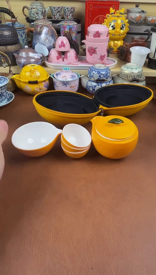 陶瓷茶具摆件旅行套组