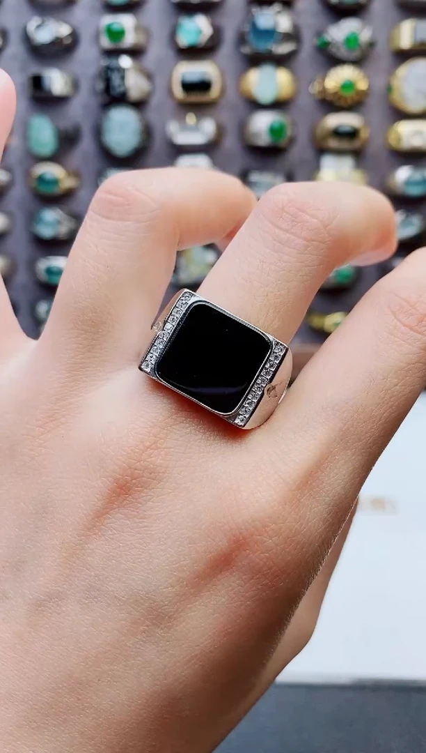 未镶嵌戒指翡翠天然翡翠男戒