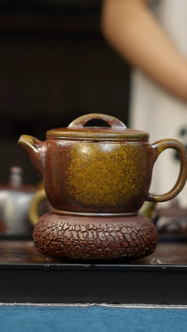 茶壶紫砂柴烧紫砂天青微瑕壶