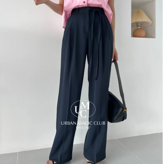 【阔腿西装裤】韩版夏季薄款冰丝休闲阔腿女西裤-1609