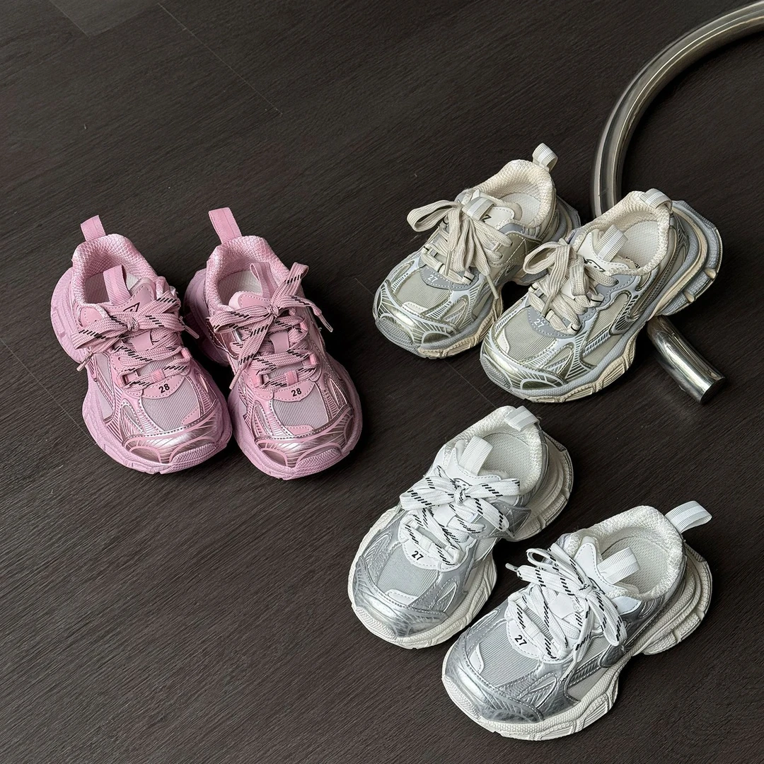 潮款儿童老爹鞋2025春夏新款女童透气网鞋男童运动鞋学生跑步鞋