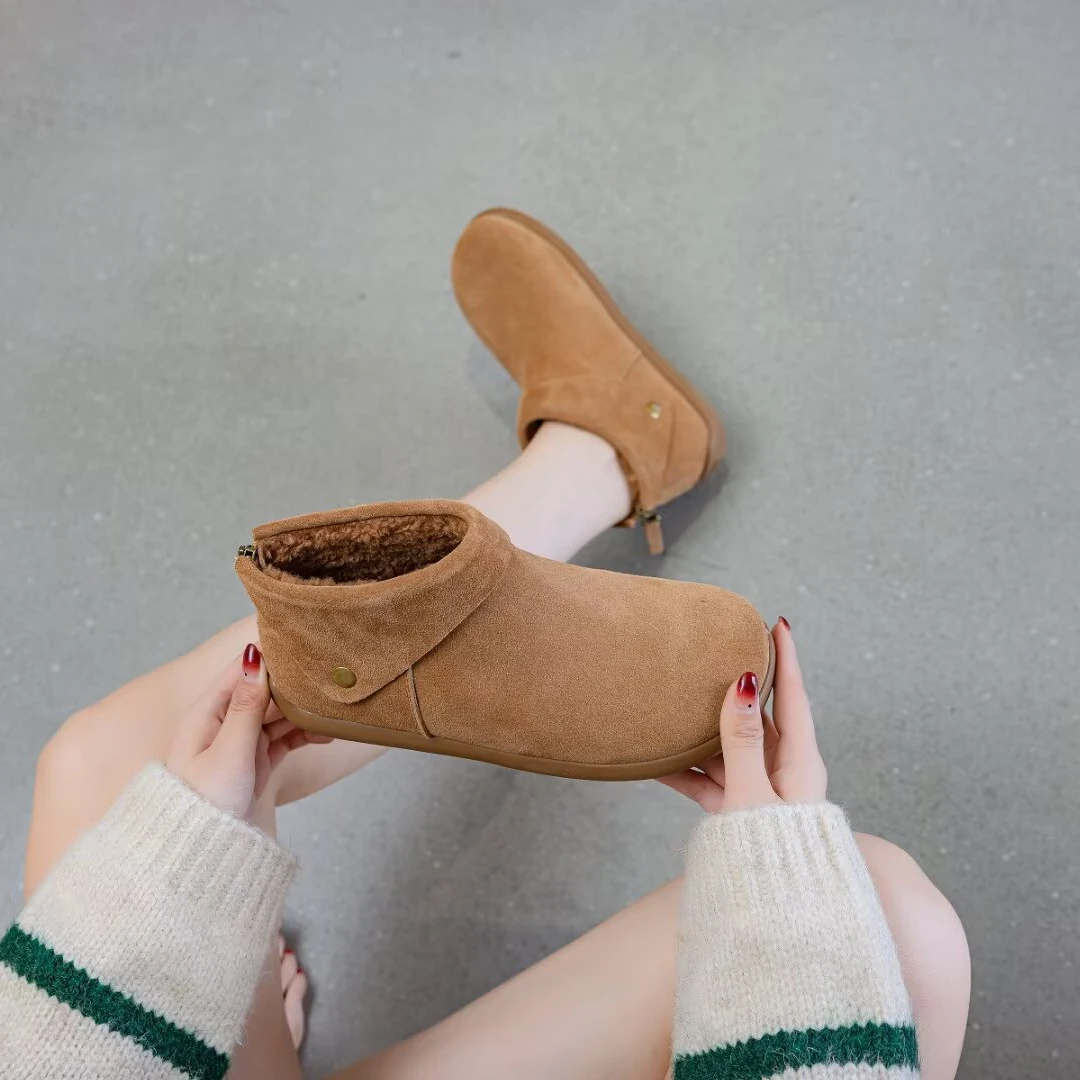 休闲复古英伦风勃肯2025新款加绒中筒马丁雪地靴556