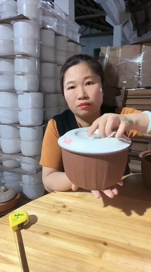 陶瑕疵打磨猪油罐白盖不明火