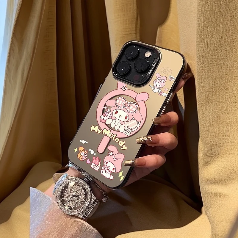 【蝴蝶结美乐蒂】彩银磁吸适用苹果16promax手机壳iphone13/4防摔15