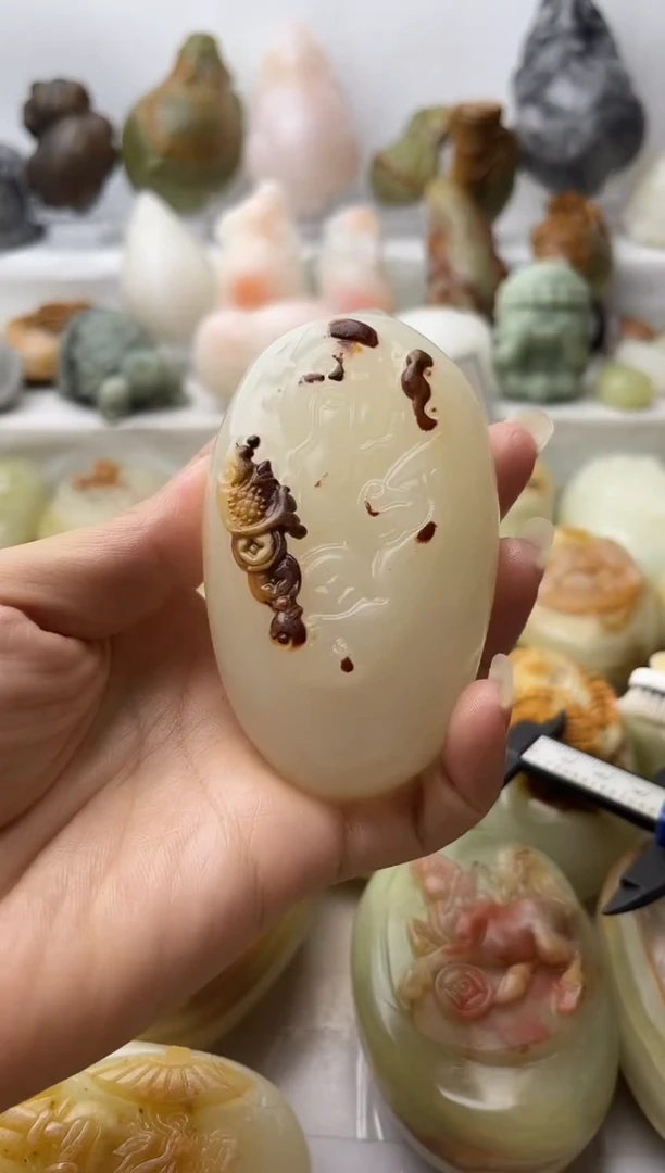 石材方解石手把件不退换财神