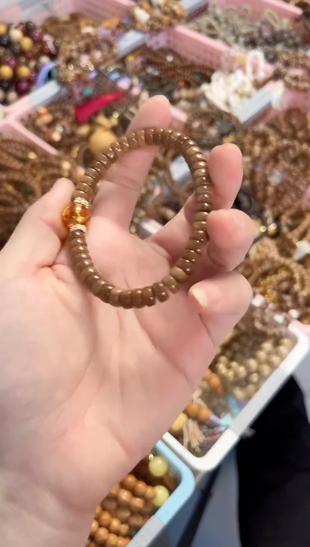 手串琥珀（花珀）未镶嵌库克药片搭配琥珀花珀手串7*3.5mm