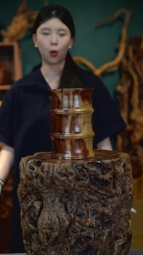 枣木雷击枣木竹节花器