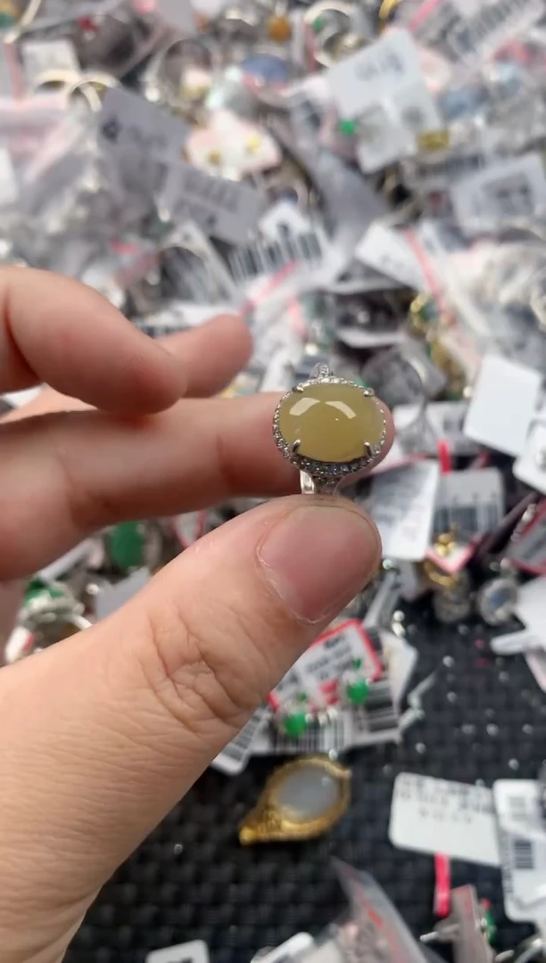 银S925镶嵌戒指翡翠11    1