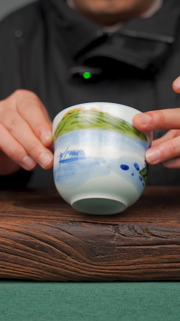 【闪购商品】瓷片99寻一缕瓷香杯釉下手工手绘瓷器