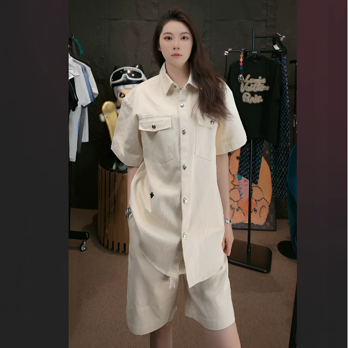 【九亿专属】老钱风迪迦满印抗皱男装高档次套装男女同款