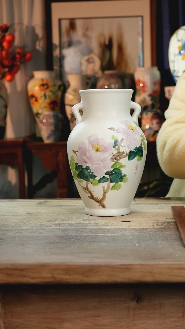 【闪购商品】瓷片景德镇纯手工釉下彩精品花瓶