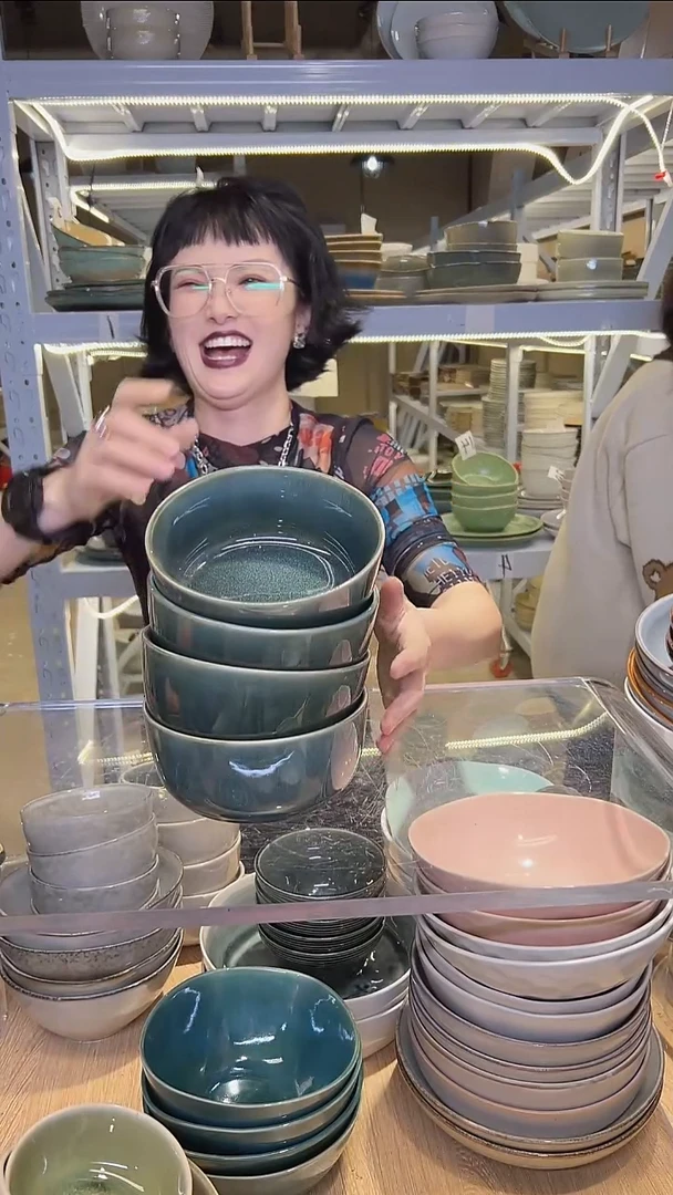 瓷153外贸尾货高温釉下彩陶瓷餐具默认微瑕