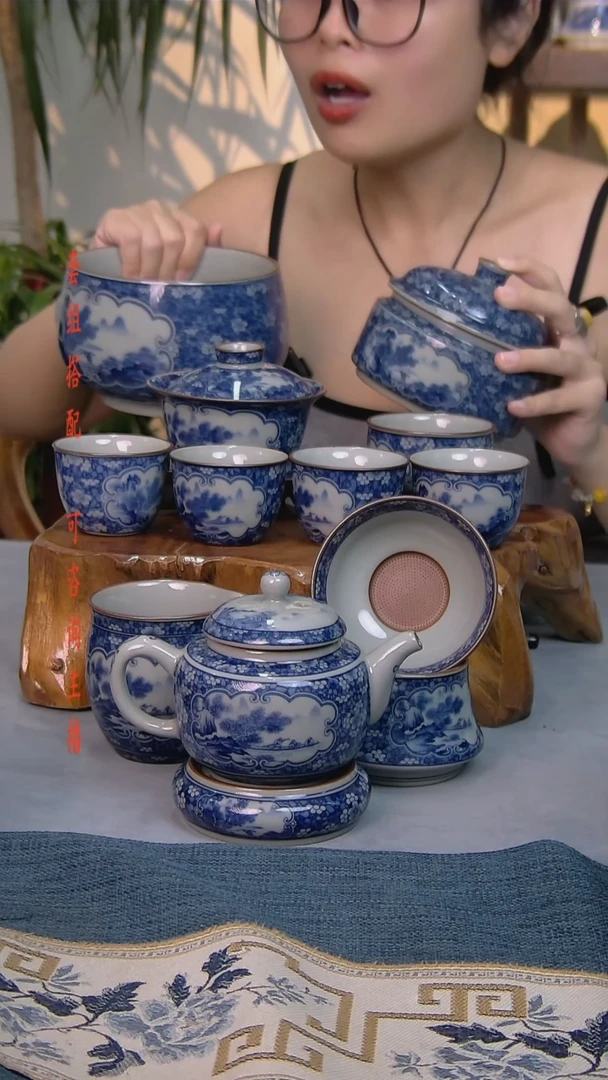 简装家用款12件套 老陶泥开片纹陶瓷茶具