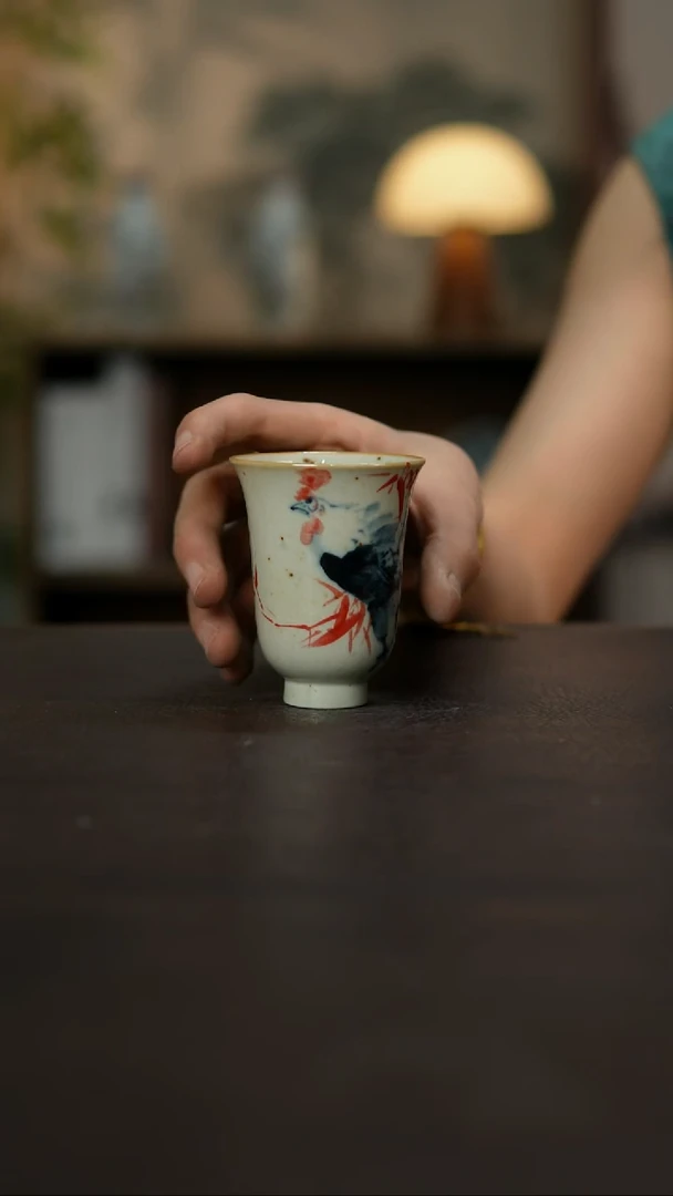 杯景德镇陶瓷杯碗柴烧多人微瑕