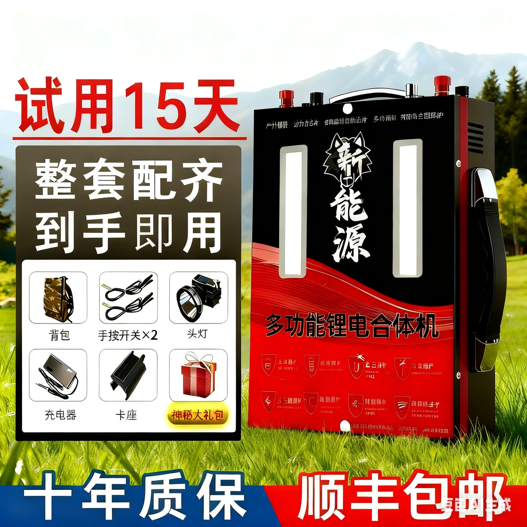 【顶配新款】新升级户外照明大容量长续航多功能一体便携锂电池