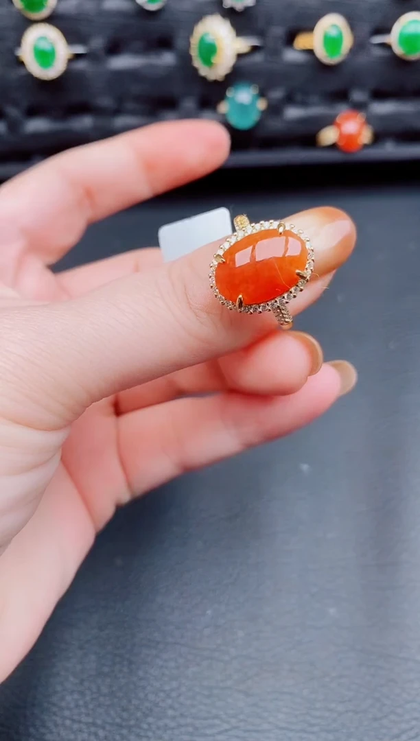 【闪购商品】翡翠戒指银S925镶嵌天然a货翡翠162