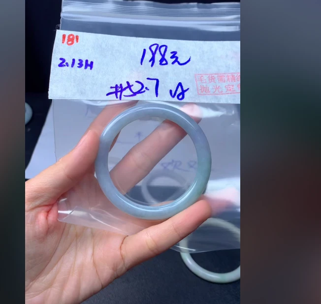 定制翡翠未镶嵌毛货181手镯52.7纹+198元+拍一发一