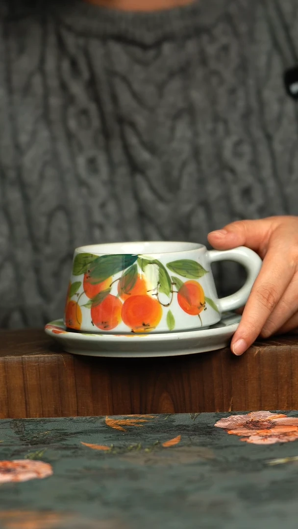 杯釉下彩手工手绘同款陶器