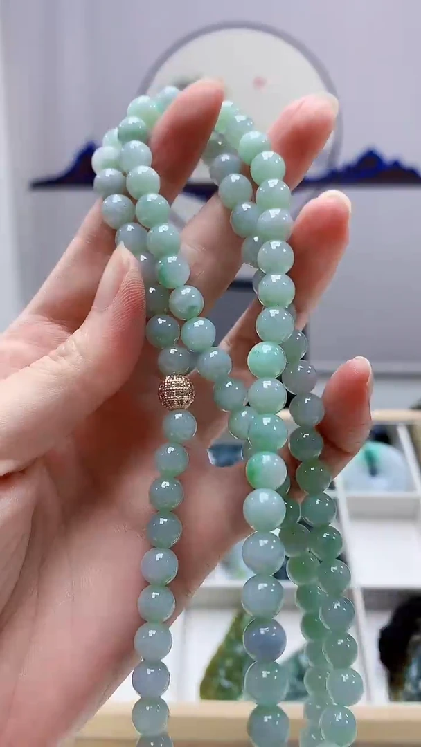 未镶嵌定制翡翠4917zm-毛货珠链56