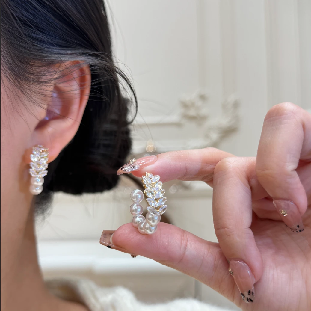 铜合金耳饰 素款饰品简约风女法式精致耳钉欧美风023