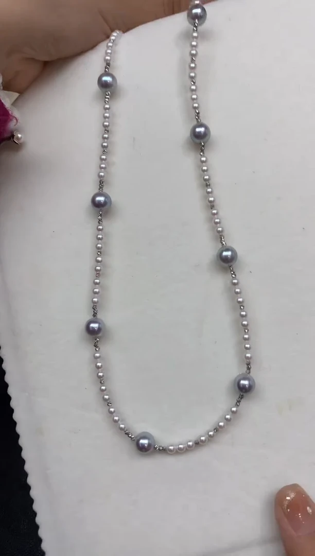 18K金镶嵌珠链海水珍珠珠链A1|1780