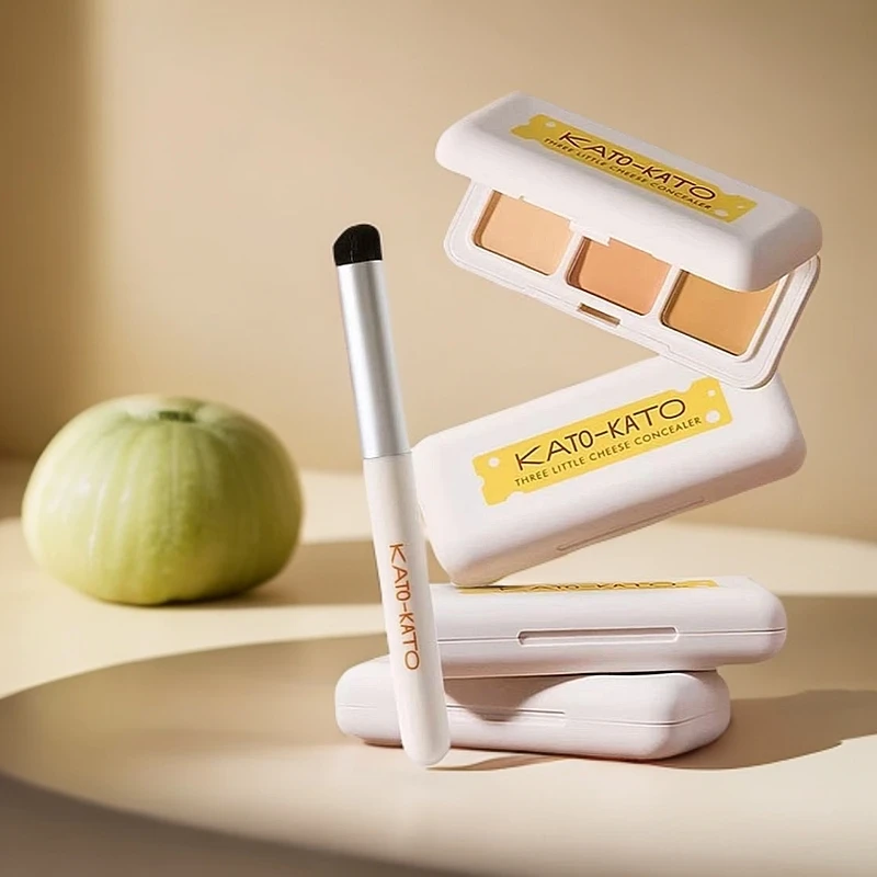 KATO三色遮瑕膏干皮油皮遮斑遮暇液遮暇盘黑眼圈学生遮盖kato遮瑕