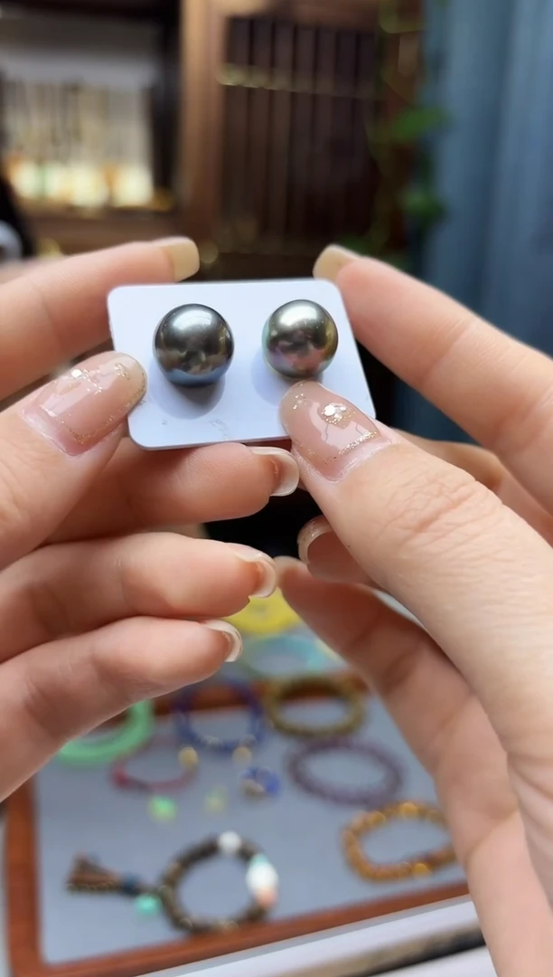 未镶嵌配饰海水珍珠珍珠单珠配饰一对12mm+XZYW