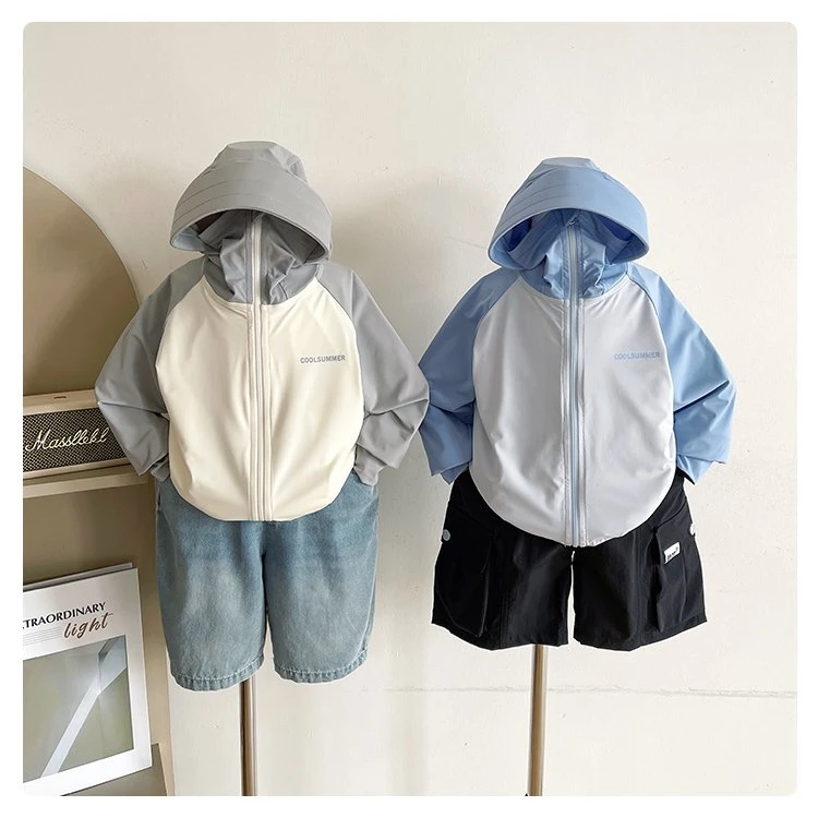 子航同款 夏季新款儿童韩版户外连帽防晒衣外套xs7073