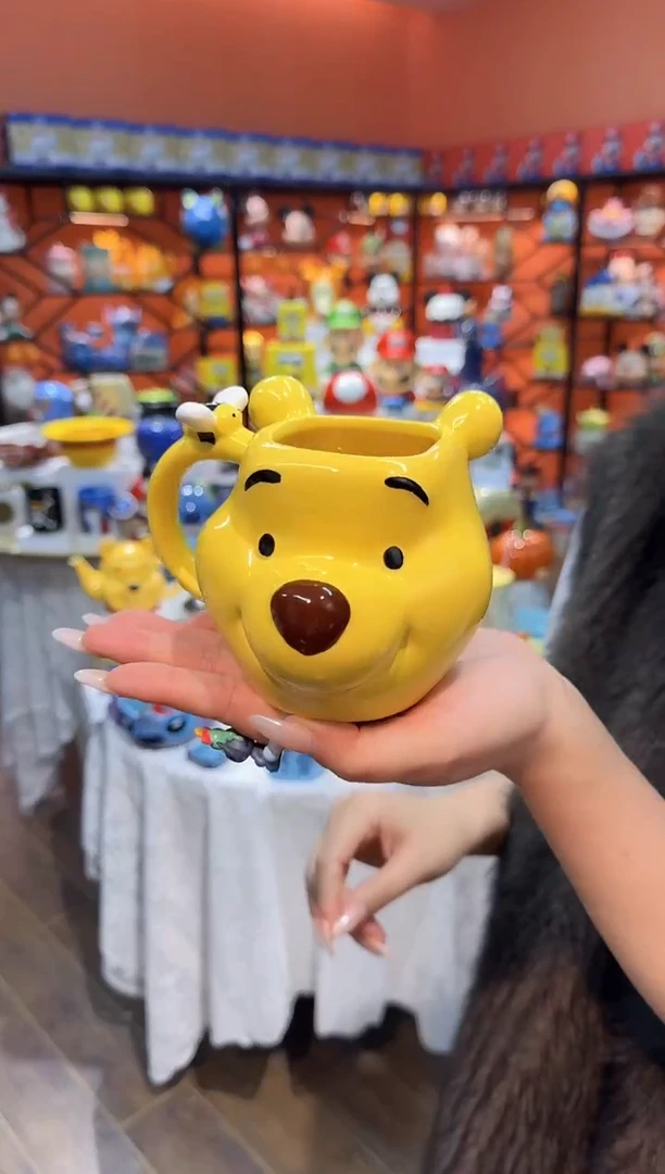 瓷片@@维尼熊蜜蜂陶瓷水杯