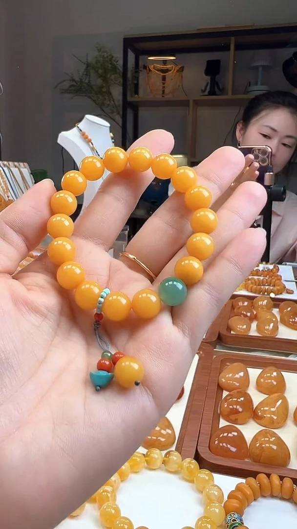 手链琥珀未镶嵌精品蜜蜡diy手串