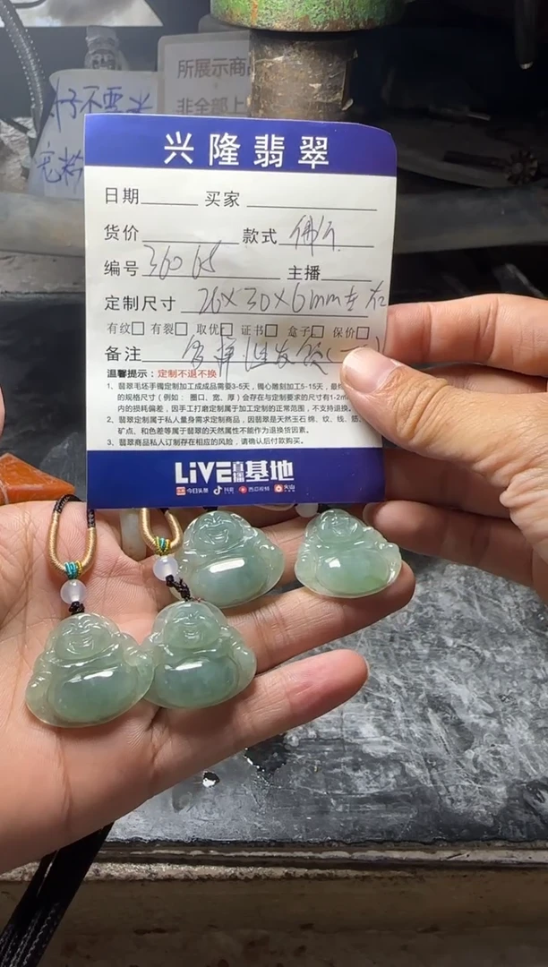 翡翠未镶嵌颈饰多样性发货一件（配绳）