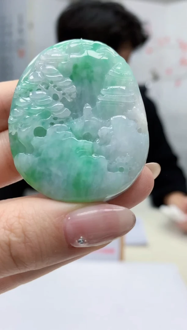 【闪购商品】定制翡翠未镶嵌5145jw-毛货挂件17