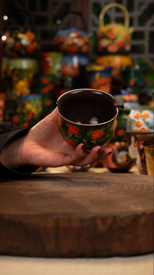 紫砂 油画手绘釉下彩