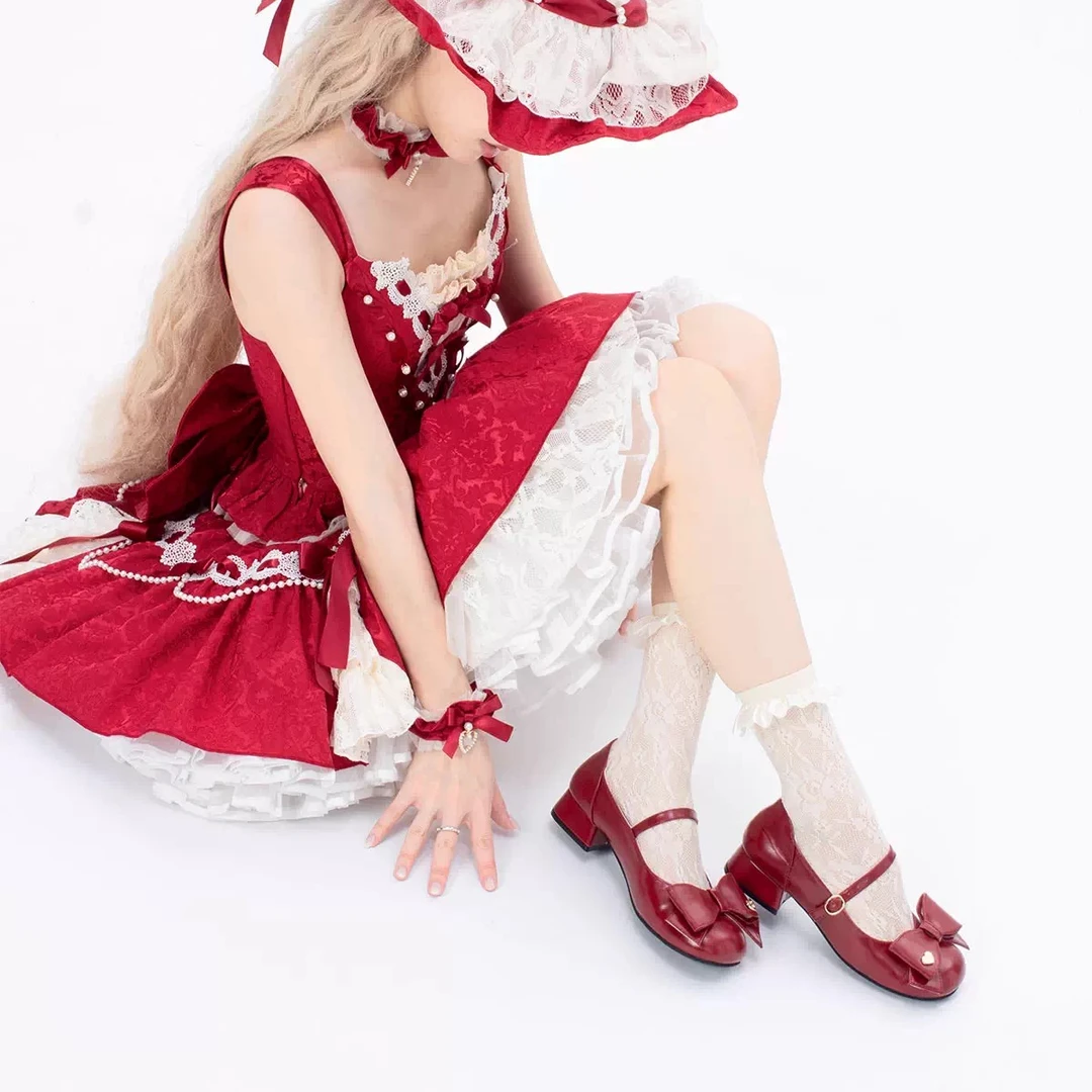 【翻糖结结】 绵羊泡芙Lolita蝴蝶结单鞋百搭低跟