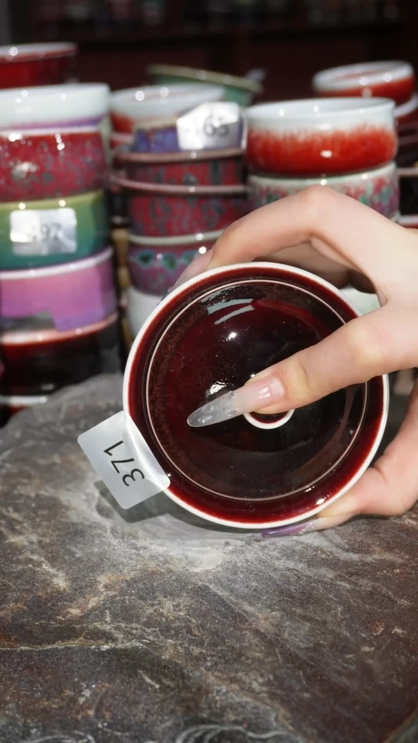 摆件陶精品窑变钧瓷茶器