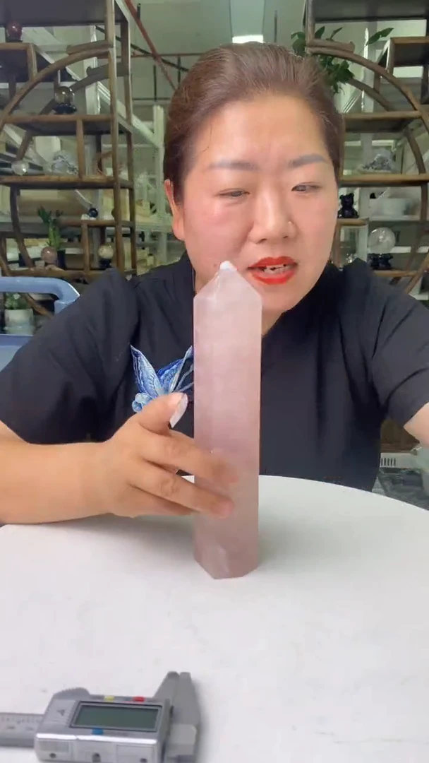 柱子未镶嵌水晶粉水晶柱子D225