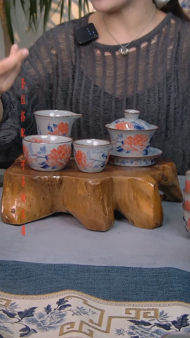 简装家用款4件套 老陶泥开片纹陶瓷茶具