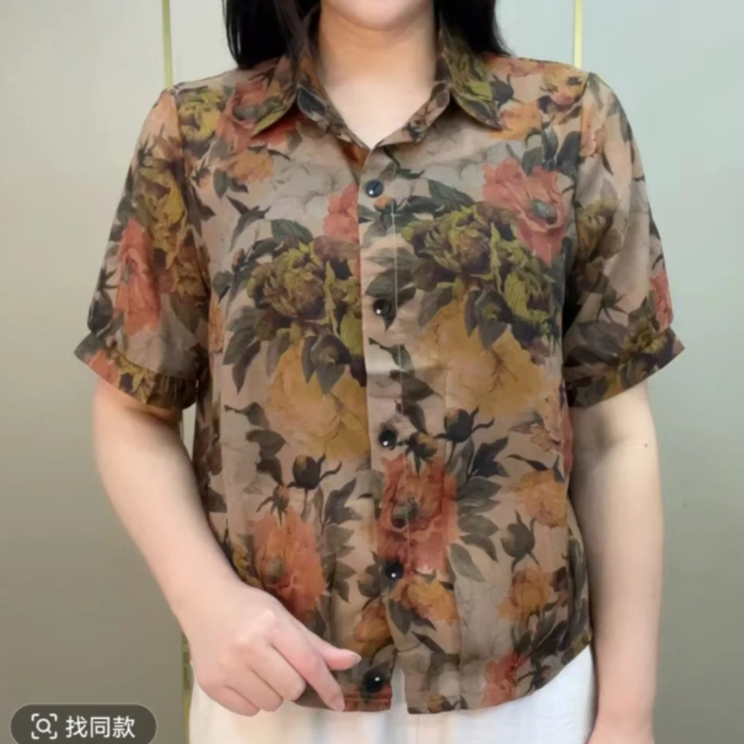 短袖衬衣2025夏季新款时尚女士休闲百搭宽松小衫高级潮流气质开衫