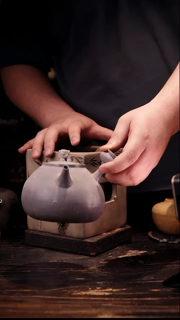 纯手工柴烧狮子侧把