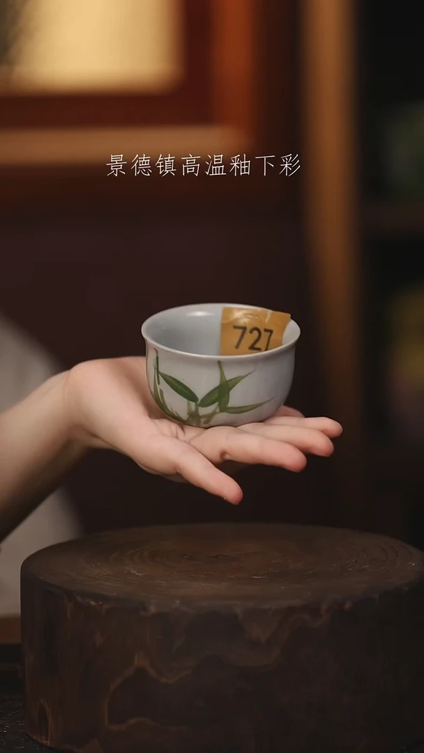 陶瓷景德镇高温釉下手绘陶瓷@L727@