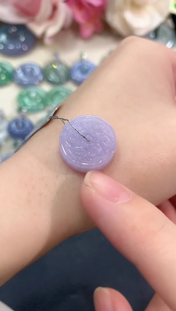 吊坠(不含链)未镶嵌翡翠冬日珠宝Q10紫货有色差