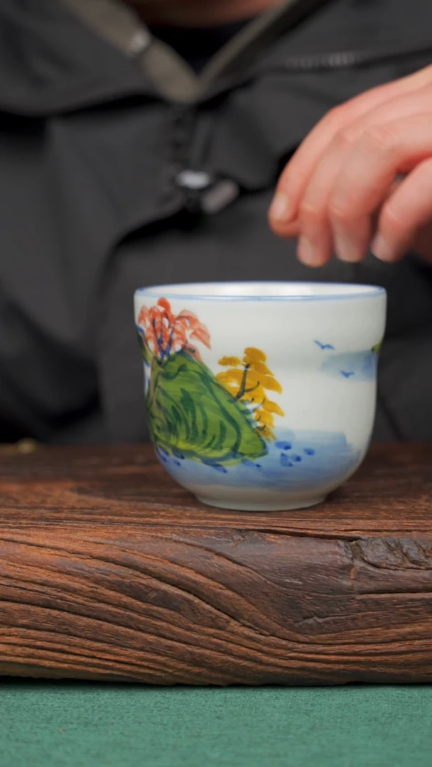 【闪购商品】瓷片99景德镇杯釉下手工手绘瓷器