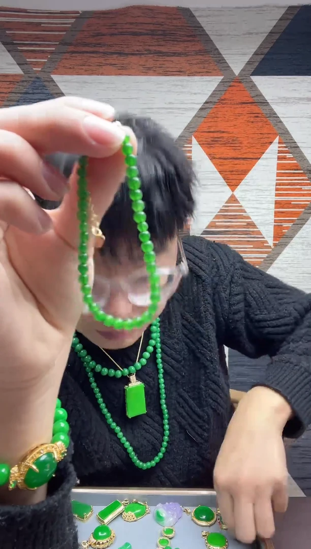 【闪购商品】翡翠手链14K金镶嵌08翡翠小米手链